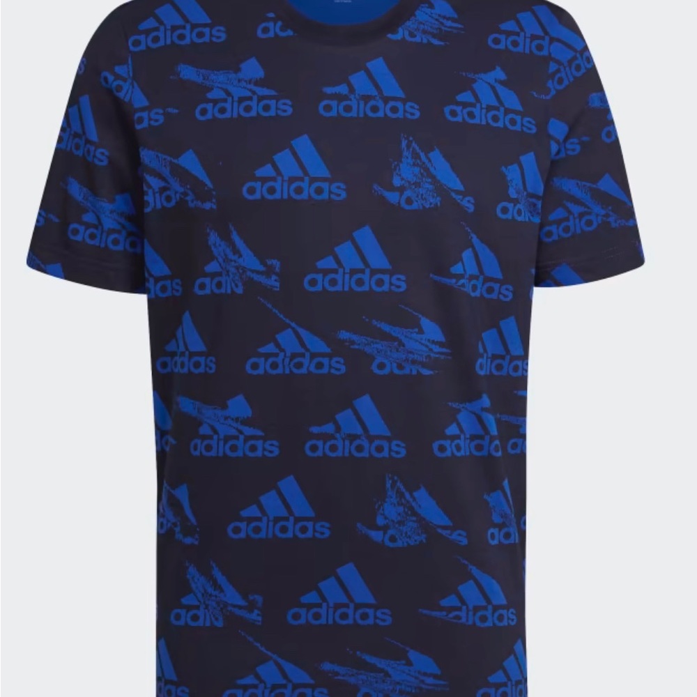 NWT Adidas Brand Love Printed Tee, color Legend Ink Blue, multiple sizes - Picture 4 of 7
